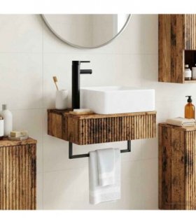vidaXL Wall-Mounted Wash Basin Old Wood 50 x 41 x 39 cm