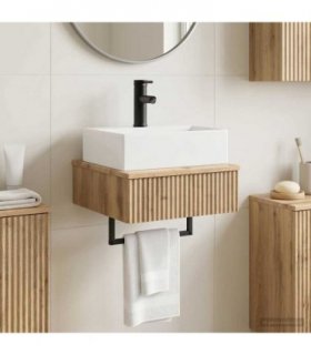 vidaXL Wall-Mounted Wash Basin Artisan Oak 40 x 41 x 39 cm