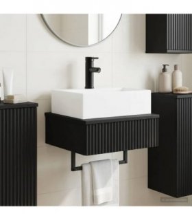vidaXL Wall-Mounted Wash Basin Black 40 x 41 x 39 cm Engineered Wood