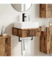vidaXL Wall-Mounted Wash Basin Old Wood 40 x 41 x 39 cm