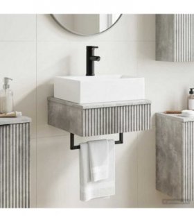 vidaXL Wall-Mounted Wash Basin Concrete Grey 40 x 41 x 39 cm