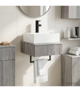 vidaXL Wall-Mounted Wash Basin Grey Sonoma 40 x 41 x 39 cm