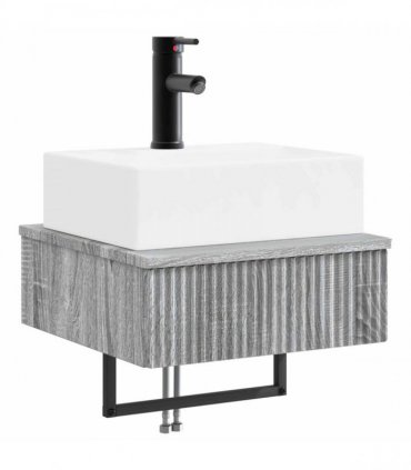 vidaXL Wall-Mounted Wash Basin Grey Sonoma 40 x 41 x 39 cm