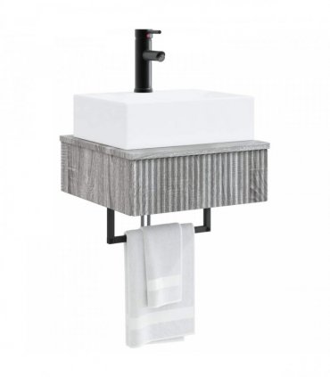 vidaXL Wall-Mounted Wash Basin Grey Sonoma 40 x 41 x 39 cm
