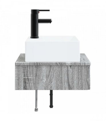 vidaXL Wall-Mounted Wash Basin Grey Sonoma 40 x 41 x 39 cm