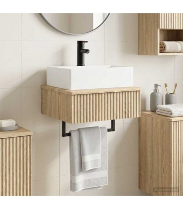 vidaXL Wall-Mounted Wash Basin Sonoma Oak 40 x 41 x 39 cm