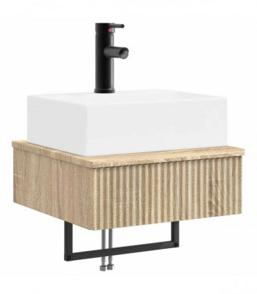 vidaXL Wall-Mounted Wash Basin Sonoma Oak 40 x 41 x 39 cm