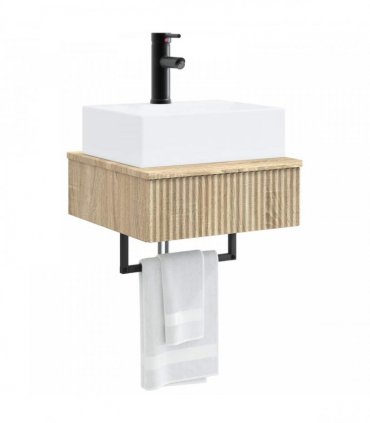 vidaXL Wall-Mounted Wash Basin Sonoma Oak 40 x 41 x 39 cm
