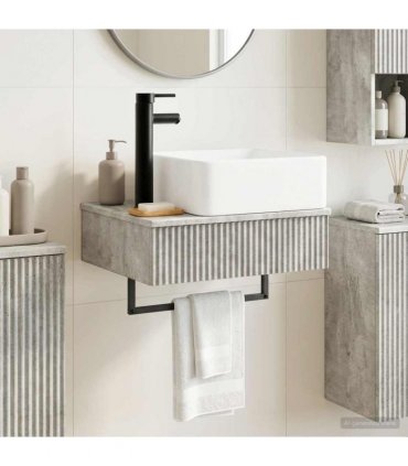 vidaXL Wall-Mounted Wash Basin Concrete Grey 53 x 35 x 39 cm