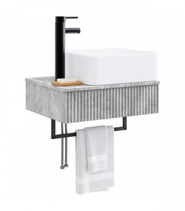 vidaXL Wall-Mounted Wash Basin Concrete Grey 53 x 35 x 39 cm