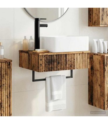 vidaXL Wall-Mounted Wash Basin Old Wood 53 x 35 x 39 cm