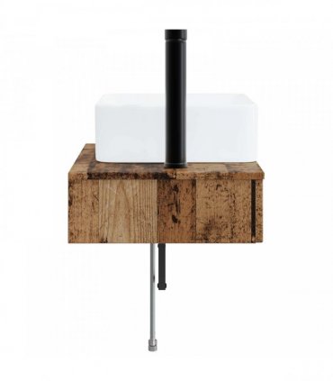 vidaXL Wall-Mounted Wash Basin Old Wood 53 x 35 x 39 cm