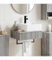 vidaXL Wall-Mounted Wash Basin Grey Sonoma 53 x 35 x 39 cm