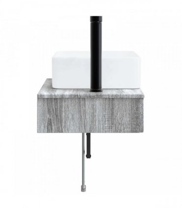 vidaXL Wall-Mounted Wash Basin Grey Sonoma 53 x 35 x 39 cm
