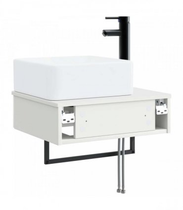 vidaXL Wall-Mounted Wash Basin High Gloss White 53 x 35 x 39 cm