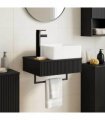 vidaXL Wall-Mounted Wash Basin Black 53 x 35 x 39 cm Engineered Wood