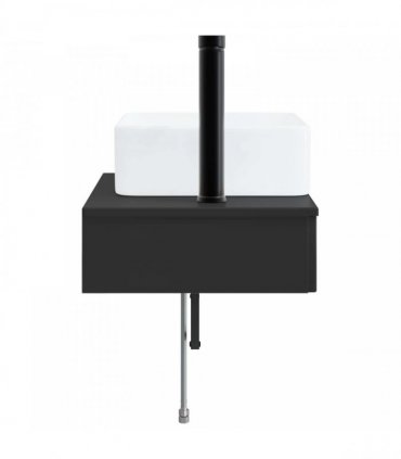 vidaXL Wall-Mounted Wash Basin Black 53 x 35 x 39 cm Engineered Wood