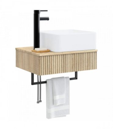vidaXL Wall-Mounted Wash Basin Sonoma Oak 53 x 35 x 39 cm