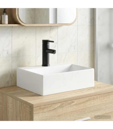 vidaXL Bathroom Wash Basin Matte Black 39 x 30.5 x 12.5 cm Metal