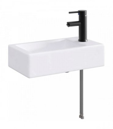 vidaXL Bathroom Wash Basin Matte Black 45.5 x 25.5 x 13 cm Metal — Model: Right