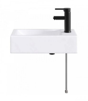 vidaXL Bathroom Wash Basin Matte Black 45.5 x 25.5 x 13 cm Metal — Model: Right