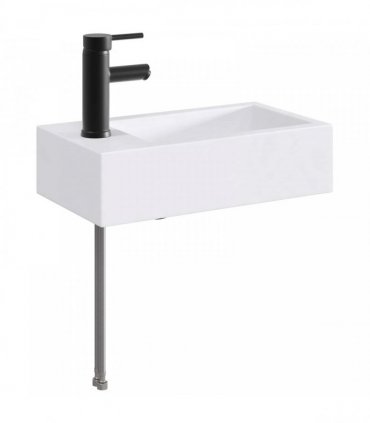 vidaXL Bathroom Wash Basin Matte Black 45.5 x 25.5 x 13 cm Metal — Model: Left