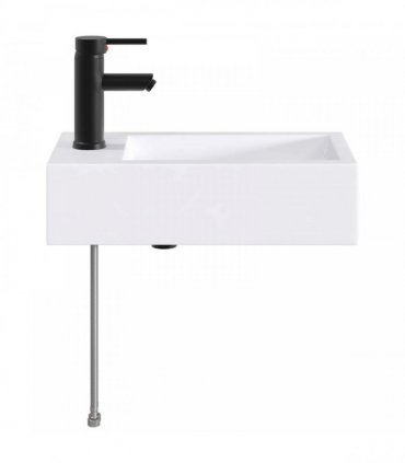 vidaXL Bathroom Wash Basin Matte Black 45.5 x 25.5 x 13 cm Metal — Model: Left