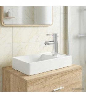 vidaXL Bathroom Wash Basin Chrome 40.5 x 22.5 x 11.5 cm Metal