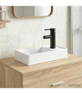 vidaXL Bathroom Wash Basin Matte Black 40.5 x 22.5 x 11.5 cm Metal