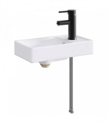 vidaXL Bathroom Wash Basin Matte Black 40.5 x 22.5 x 11.5 cm Metal