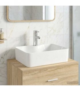 vidaXL Bathroom Wash Basin Chrome 48.5 x 37.5 x 13 cm Metal