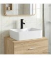 vidaXL Bathroom Wash Basin Matte Black 48.5 x 37.5 x 13 cm Metal