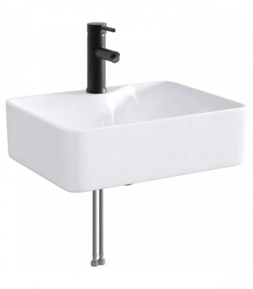 vidaXL Bathroom Wash Basin Matte Black 48.5 x 37.5 x 13 cm Metal