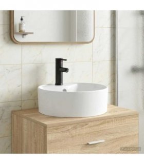vidaXL Bathroom Wash Basin Matte Black 40.5 x 40.5 x 15 cm Metal