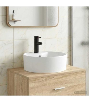 vidaXL Bathroom Wash Basin Matte Black 40.5 x 40.5 x 15 cm Metal