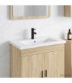 vidaXL Bathroom Wash Basin Matte Black 81 x 40 x 17.5 cm Metal