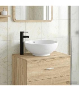 vidaXL Bathroom Wash Basin Matte Black 44 x 44 x 16 cm Metal