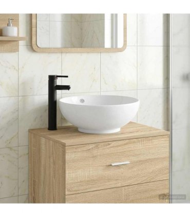 vidaXL Bathroom Wash Basin Matte Black 44 x 44 x 16 cm Metal
