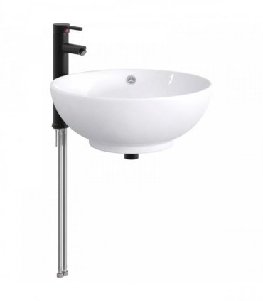 vidaXL Bathroom Wash Basin Matte Black 44 x 44 x 16 cm Metal