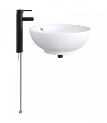 vidaXL Bathroom Wash Basin Matte Black 44 x 44 x 16 cm Metal