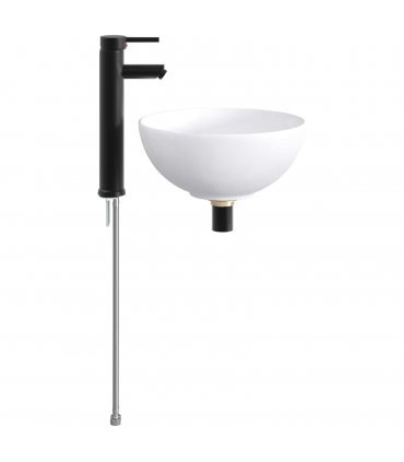 vidaXL Bathroom Wash Basin Matte Black 32 x 32 x 13 cm Metal