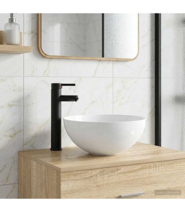 vidaXL Bathroom Wash Basin Matte Black 35.5 x 35.5 x 14.5 cm Metal