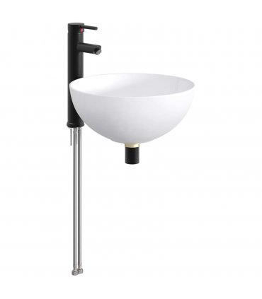 vidaXL Bathroom Wash Basin Matte Black 35.5 x 35.5 x 14.5 cm Metal