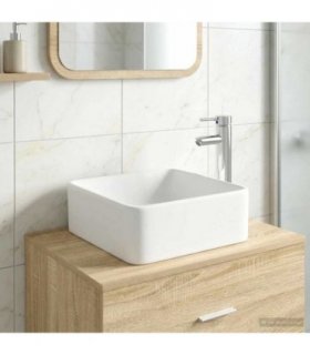 vidaXL Bathroom Wash Basin Chrome 36.5 x 36.5 x 13 cm Metal