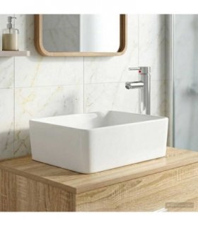 vidaXL Bathroom Wash Basin Chrome 40.5 x 30.5 x 13 cm Metal
