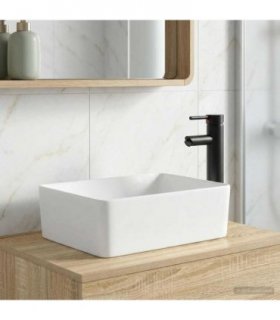 vidaXL Bathroom Wash Basin Matte Black 40.5 x 30.5 x 13 cm Metal