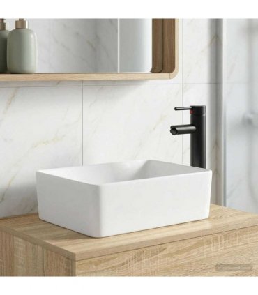 vidaXL Bathroom Wash Basin Matte Black 40.5 x 30.5 x 13 cm Metal