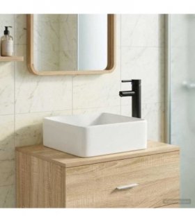vidaXL Bathroom Wash Basin Matte Black 36.5 x 36.5 x 13 cm Metal