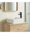 vidaXL Bathroom Wash Basin Matte Black 36.5 x 36.5 x 13 cm Metal