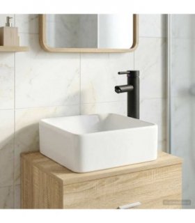 vidaXL Bathroom Wash Basin Matte Black 49 x 37 x 14 cm Metal